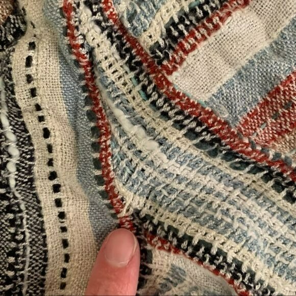 Blue rain women's size x-small long sleeve knit striped top with neck ties - Picture 4 of 11